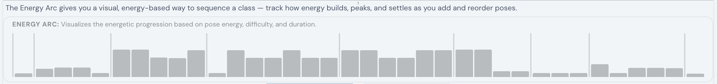 Energy Arc visualization of the Find Your Center sequence